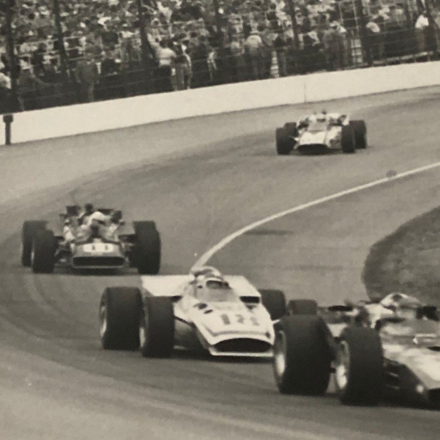 Indy Indianapolis Racing Photo Photograph 1970 Mark Donohue Al Unser Rutherford