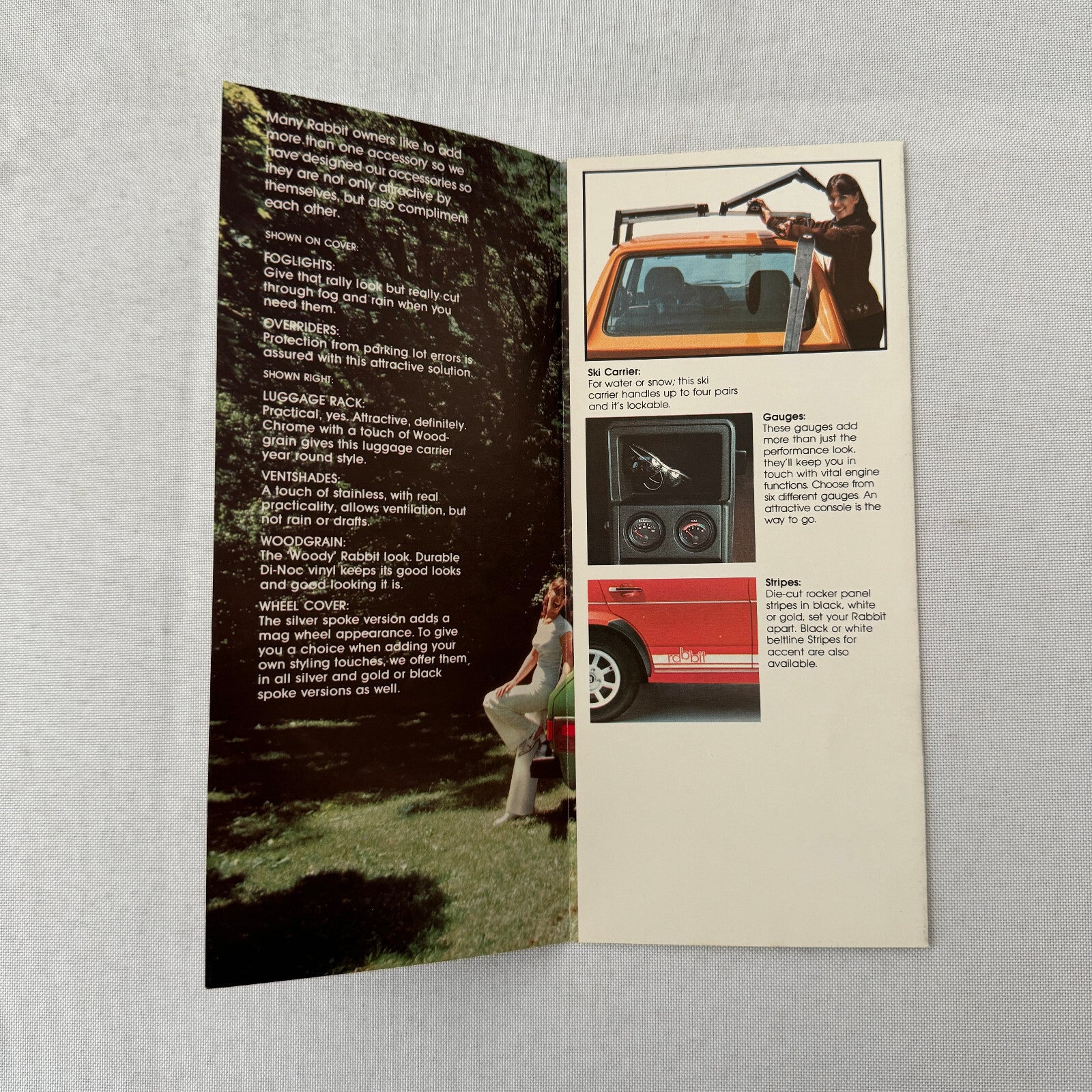 Volkswagen VW Rabbit ACCESSORIES Sales Brochure Catalog Woody 1977 1978