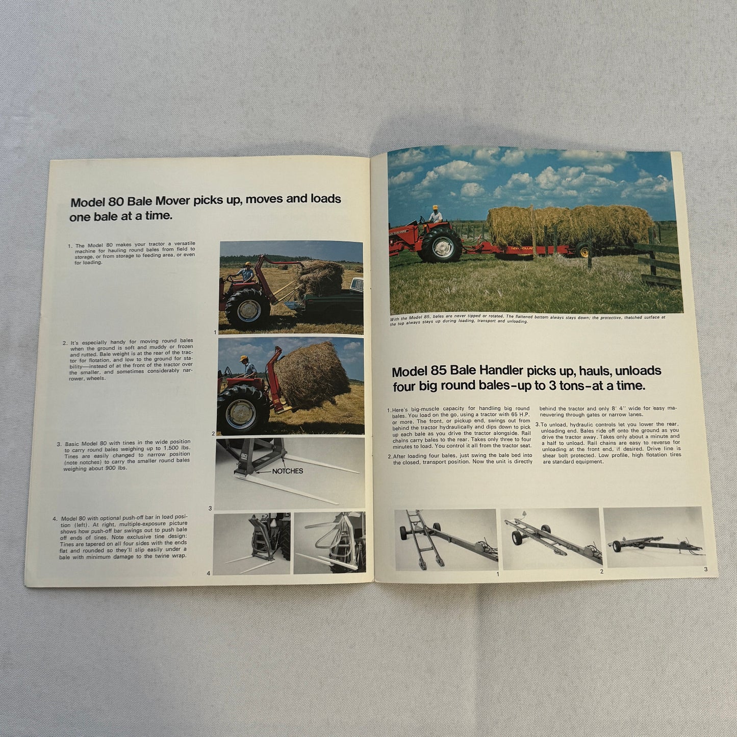 Sperry New Holland Farm Equipment Brochure Hay Baler Handler Mover Vintage 850
