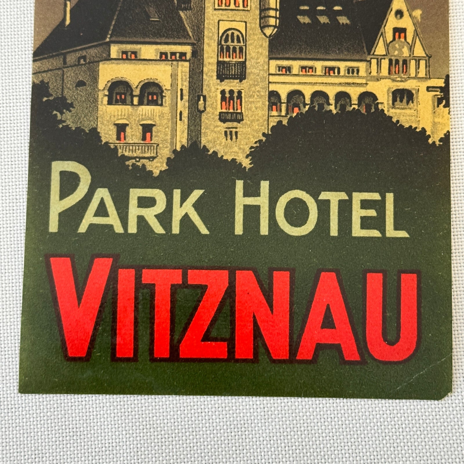 Vintage Hotel Travel Luggage Label Park Hotel Vitznau