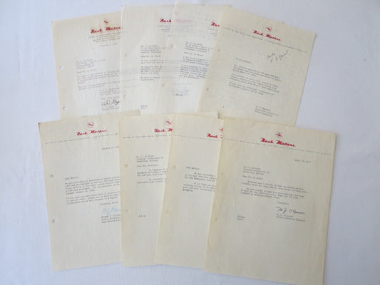1949 - 1955 Nash Motors Car Company Letter Letterhead Document Lot of 8