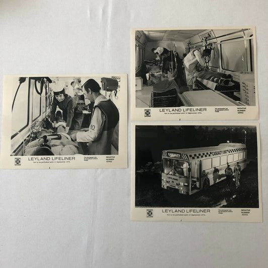 Vintage 1974 Leyland Lifeliner Ambulance Bus Factory Press Photo Photograph 3x