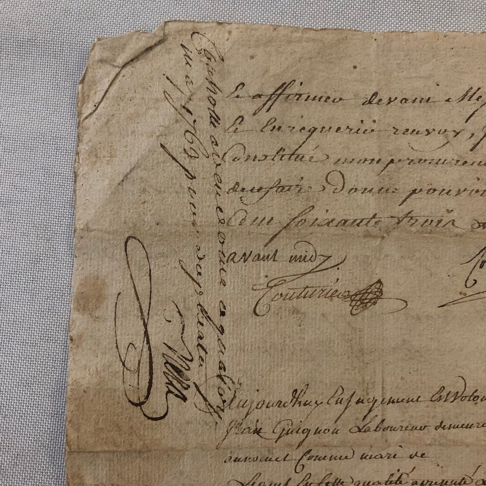 Antique Hand Written French Document Dated 1763 Beautiful Early Letter