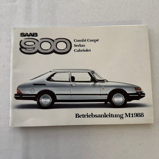 1988 Saab 900 Owners Manual Instruction Guide Book Combi Cabriolet GERMAN TEXT