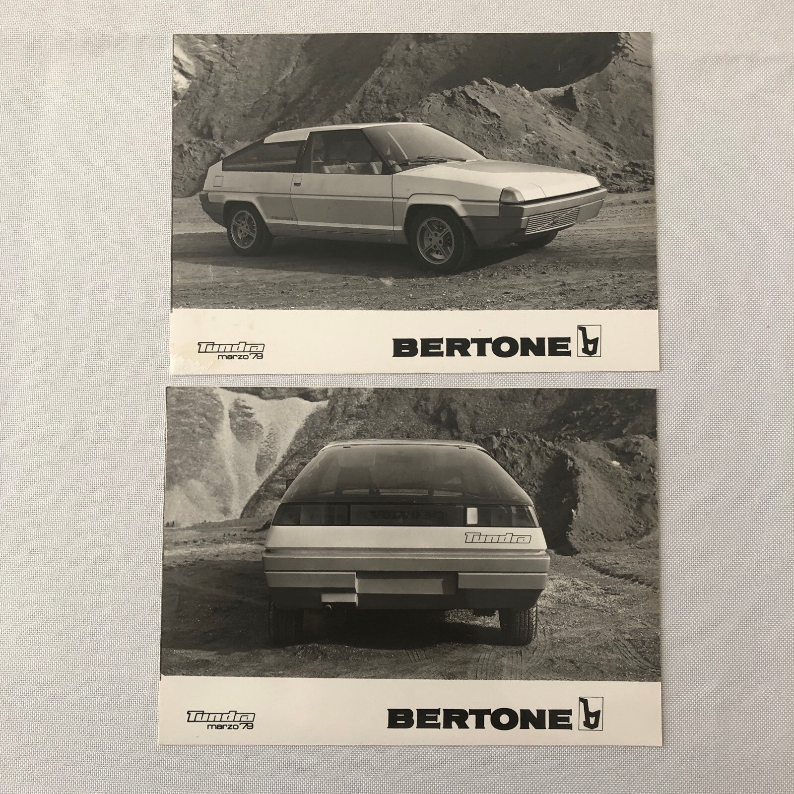 1979 Bertone Tundra Volvo 343 Concept Car Prototype Press Kit Photos