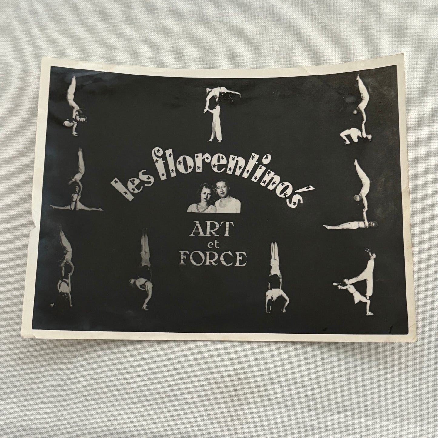 Vintage Circus Acrobat Act Balancing Photo Photograph Les Florentinos