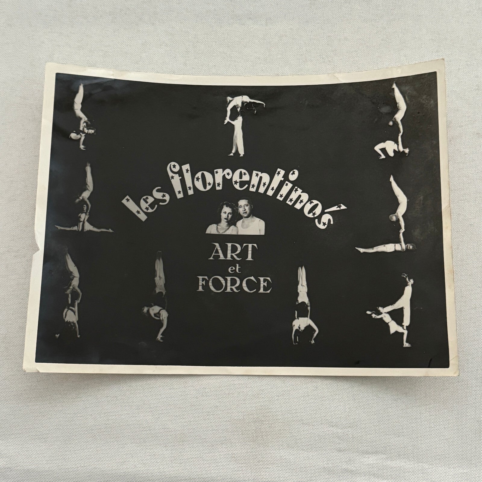 Vintage Circus Acrobat Act Balancing Photo Photograph Les Florentinos