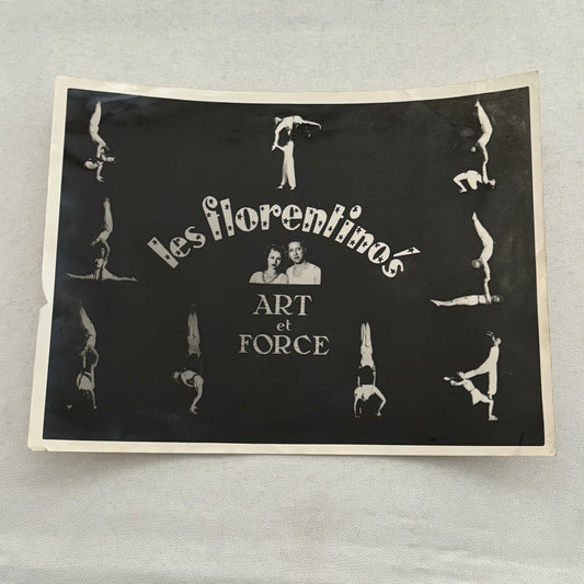 Vintage Circus Acrobat Act Balancing Photo Photograph Les Florentinos