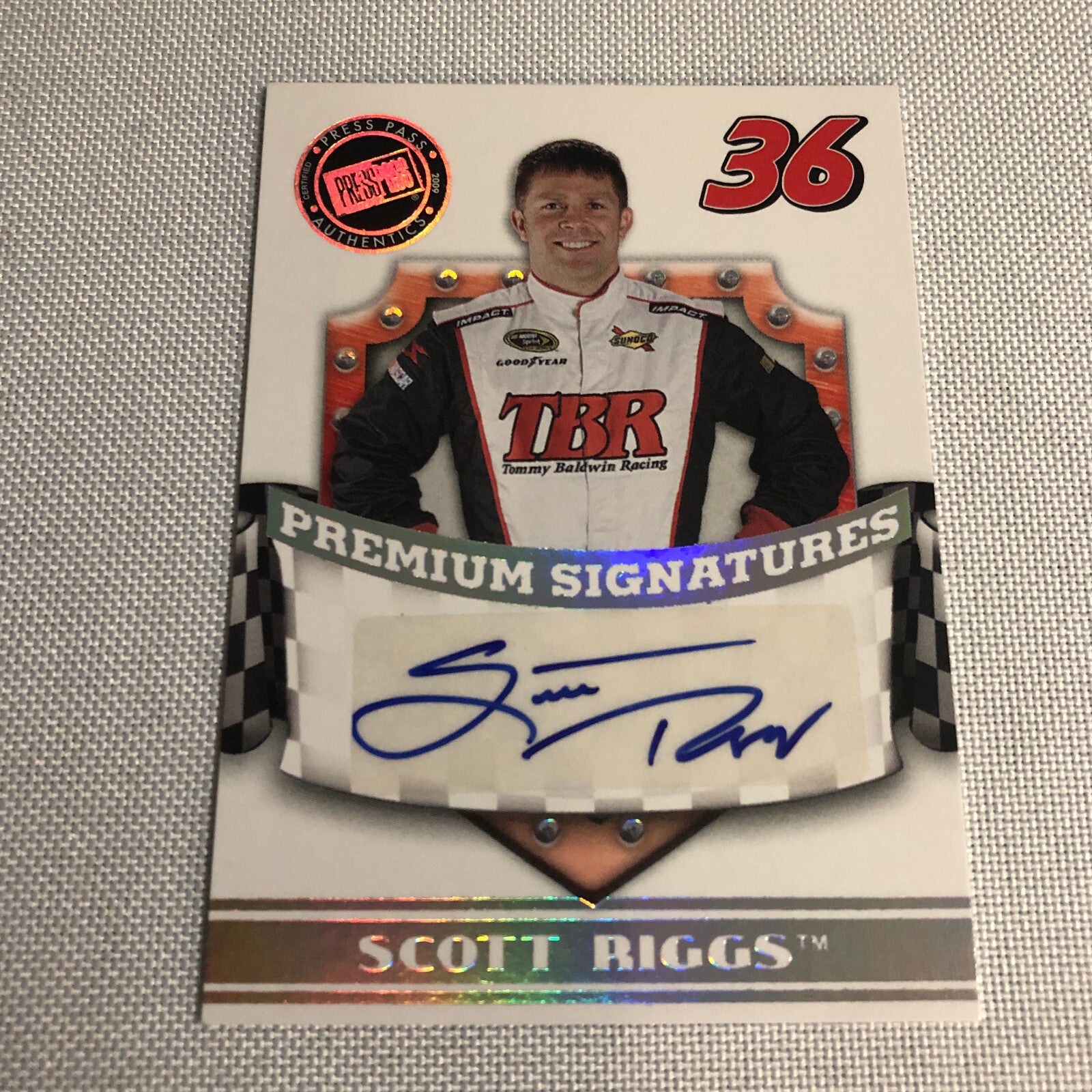2009 Press Pass Premium Signatures Scott Riggs Auto Autograph Signed Card NASCAR