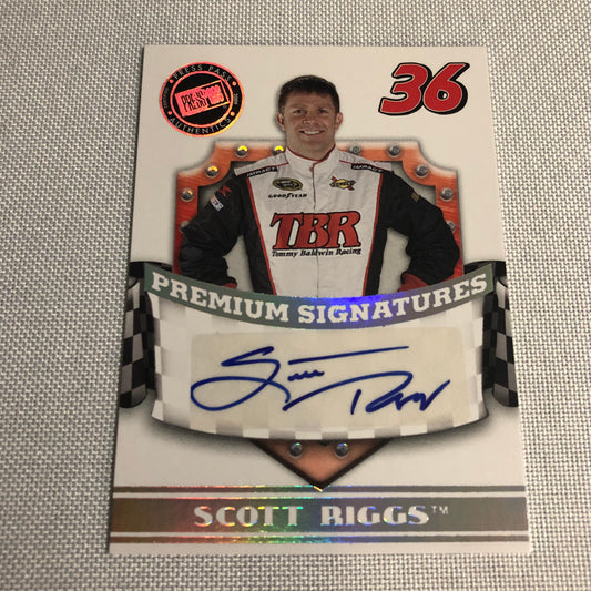 2009 Press Pass Premium Signatures Scott Riggs Auto Autograph Signed Card NASCAR