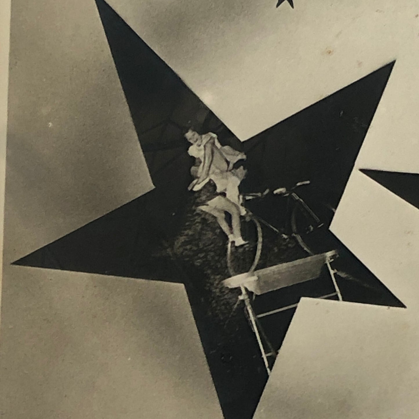 Circus Children Bicycle Balancing Acrobat Acrobatic Act Photo Photograph Vintage