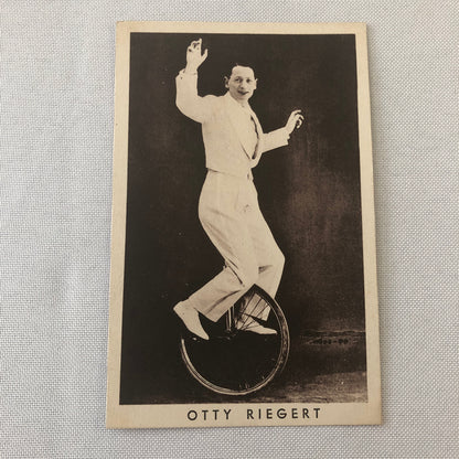 Circus Performer with Bicycle Unicycle Postcard Post Card Otty Riegert