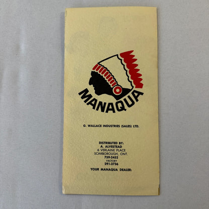 Vintage Manaqua Canoe Boat Advertising Brochure Catalog