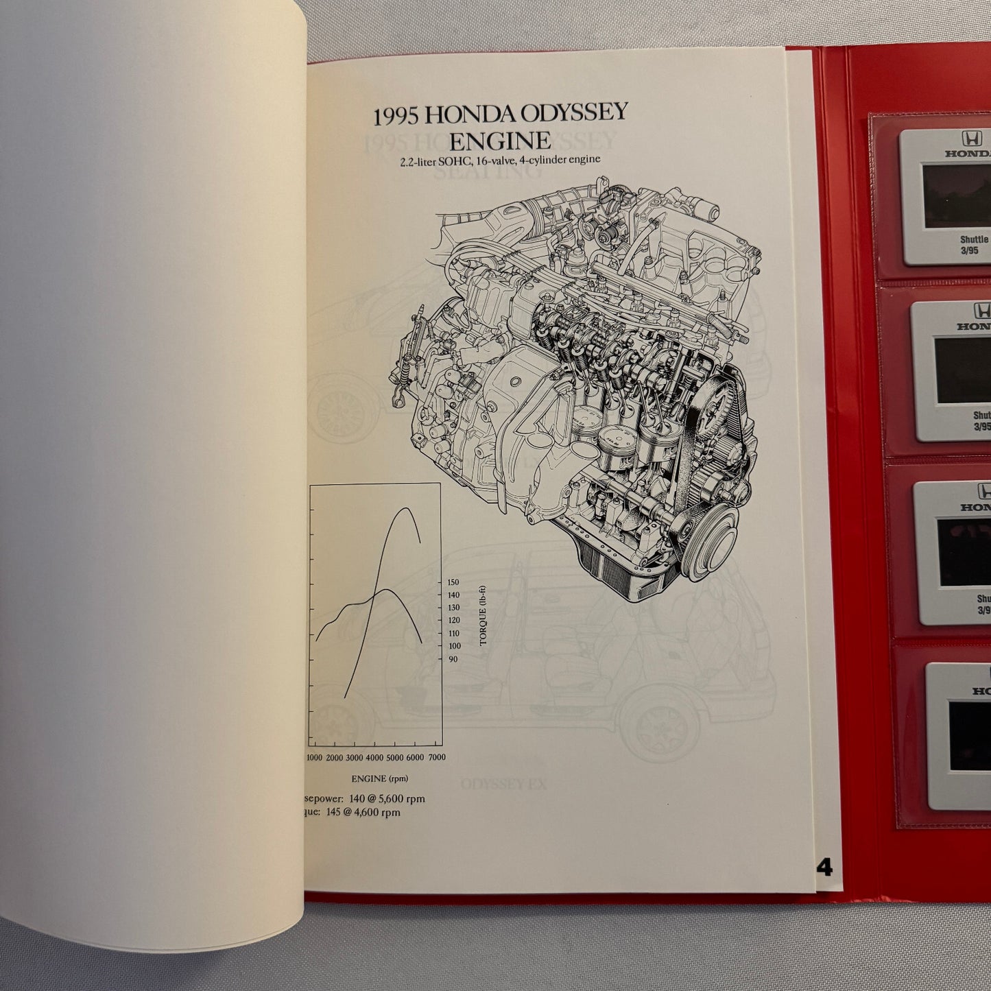 1995 Honda NSX T and Shuttle Odyssey Press Kit Photos 35mm Slides NSX-T NSXT