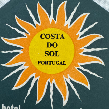 Vintage Hotel Travel Luggage Label Costa Do Sol Portugal Hotel Estoril Sol