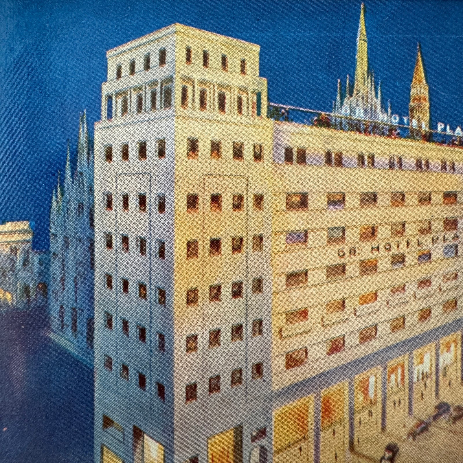 Vintage Hotel Travel Luggage Label Hotel Plaza Milano Milan Italy Italian
