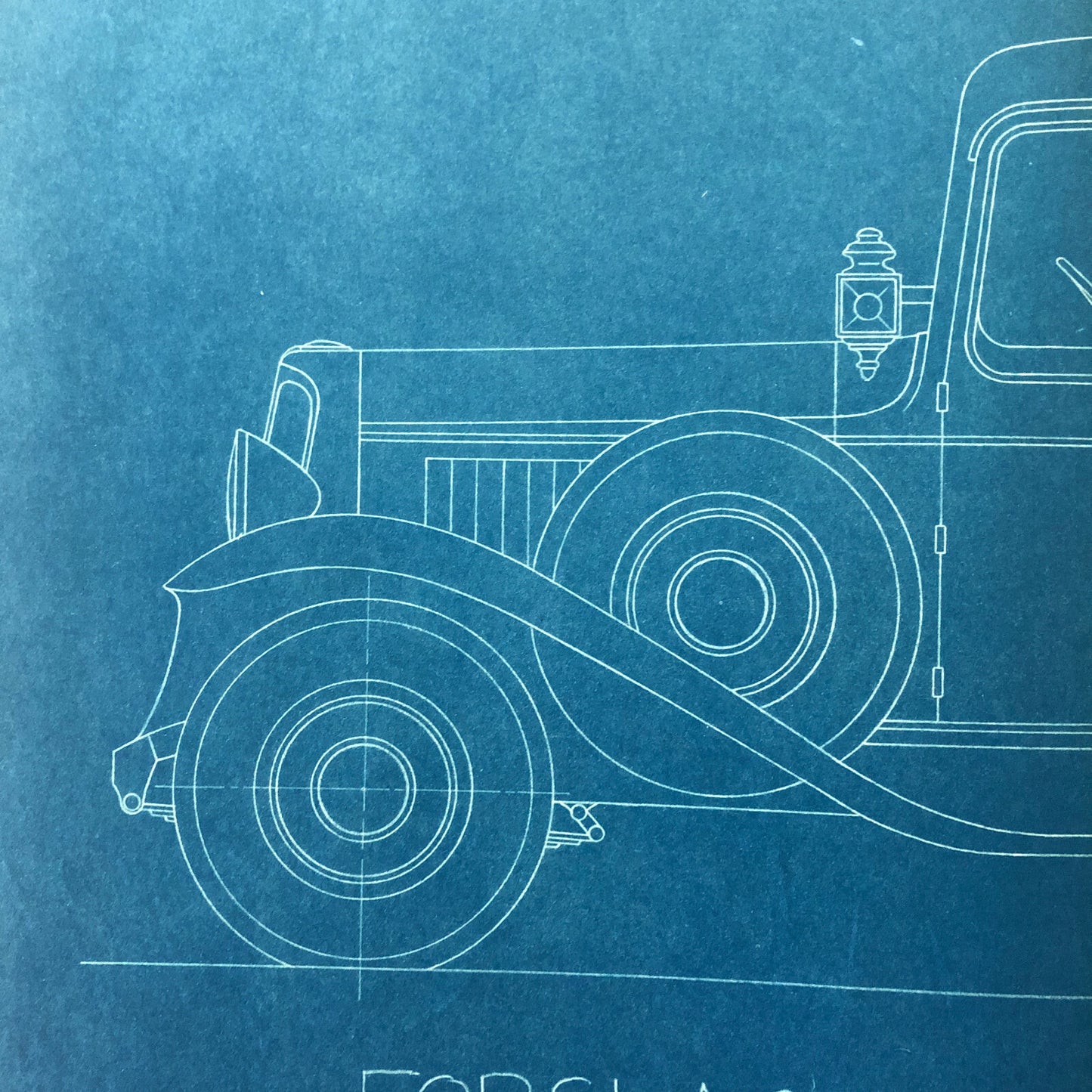 1932 Coachbuilder Car Design Blueprint Rendering Blue Print Taxi Body Style