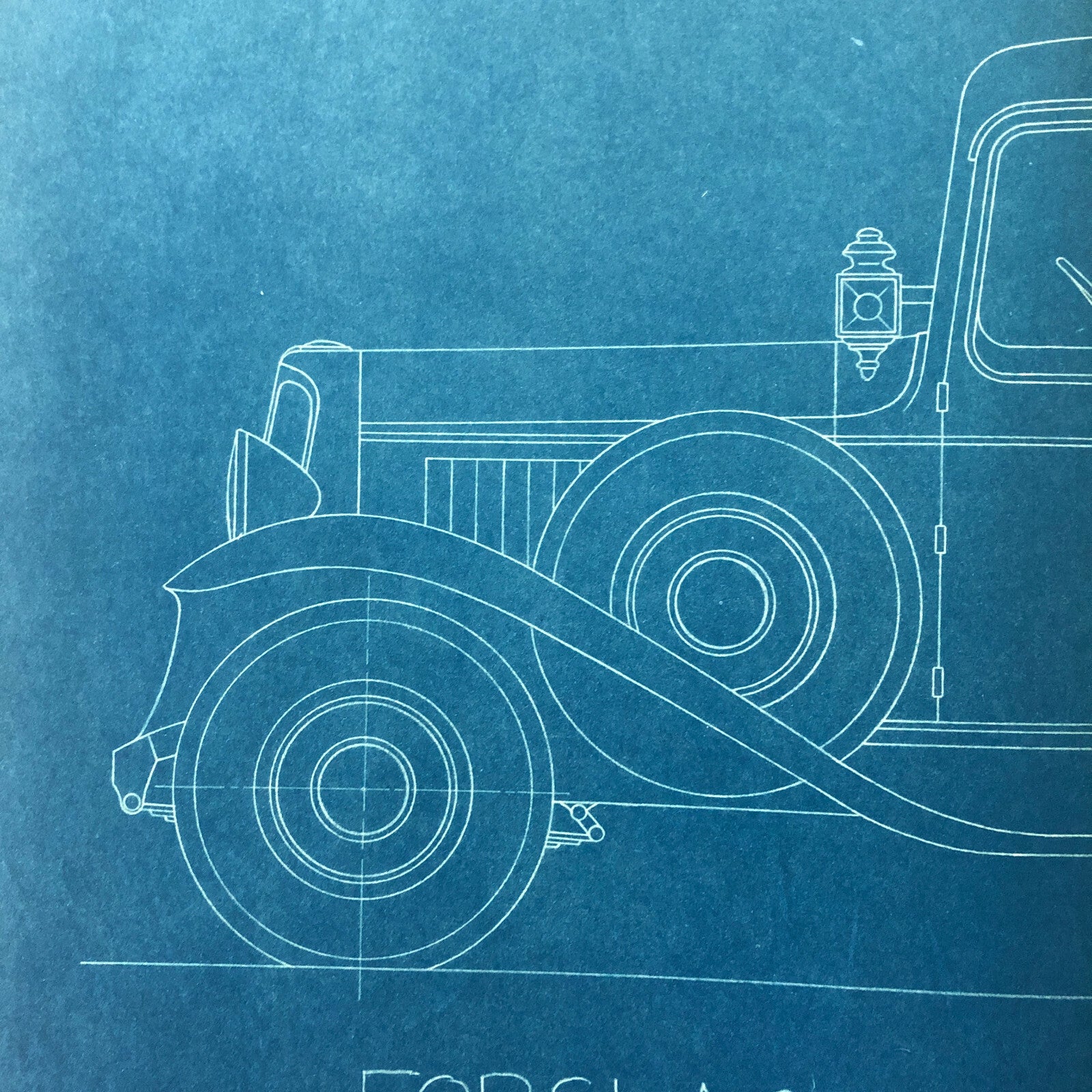 1932 Coachbuilder Car Design Blueprint Rendering Blue Print Taxi Body Style