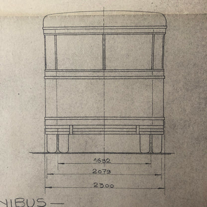 1935 Coachbuilder Bus Design Blueprint Rendering Blue Print Coach Bus Truck