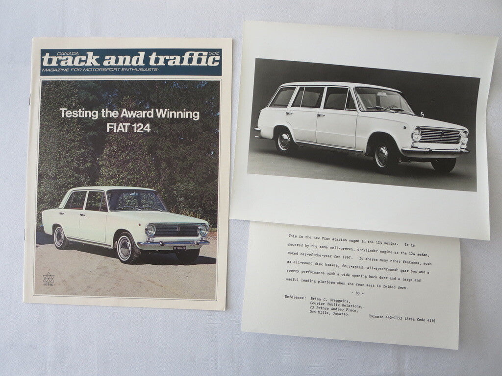 1967 Fiat Press Kit Brochure Photos 124 Station Wagon 124 Sedan - Canadian