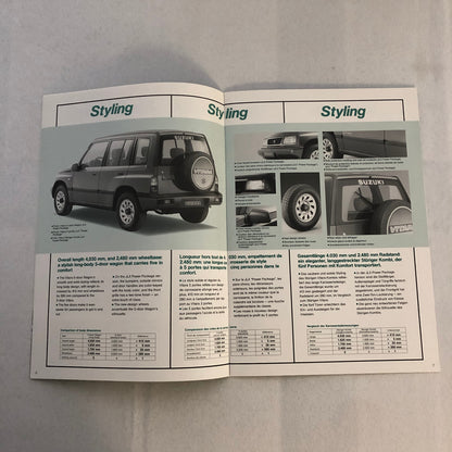 Suzuki Vitara 5-Door Wagon Press Kit Brochure Catalog 1991
