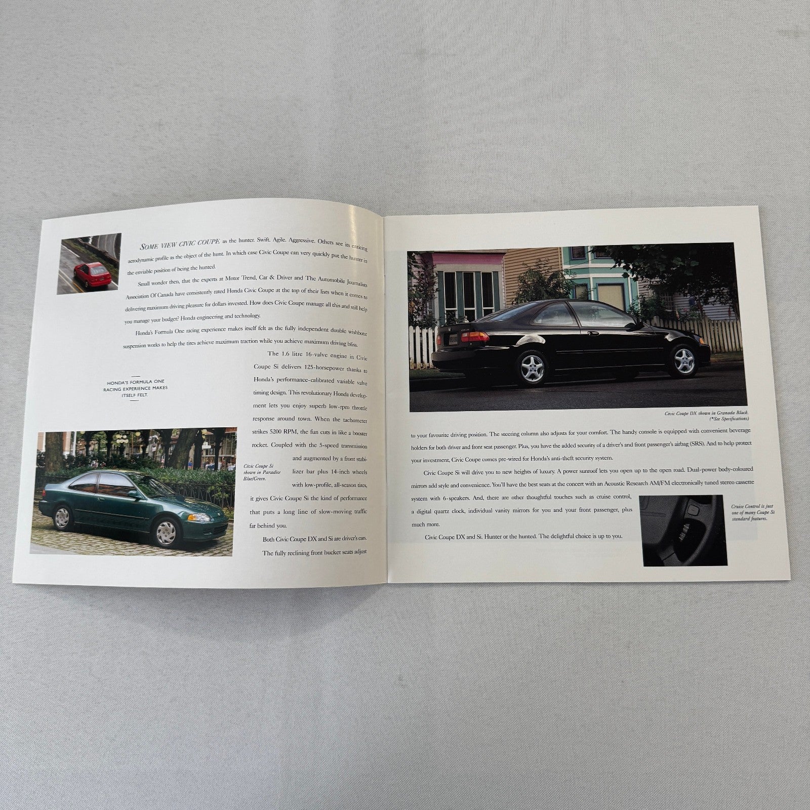 1995 Honda Civic Car Sales Brochure Catalog Hatchback Coupe Sedan Canadian