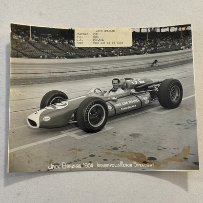 Vintage Racing Photo Photograph Jack Brabham 1964 Indianapolis Motor Speedway