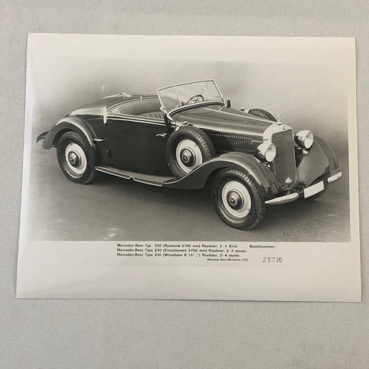Mercedes Benz Typ 230 Type 230 Vintage Car Photo Photograph Print 
