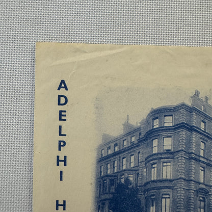 Vintage Hotel Travel Label Adelphi Hotel London UK