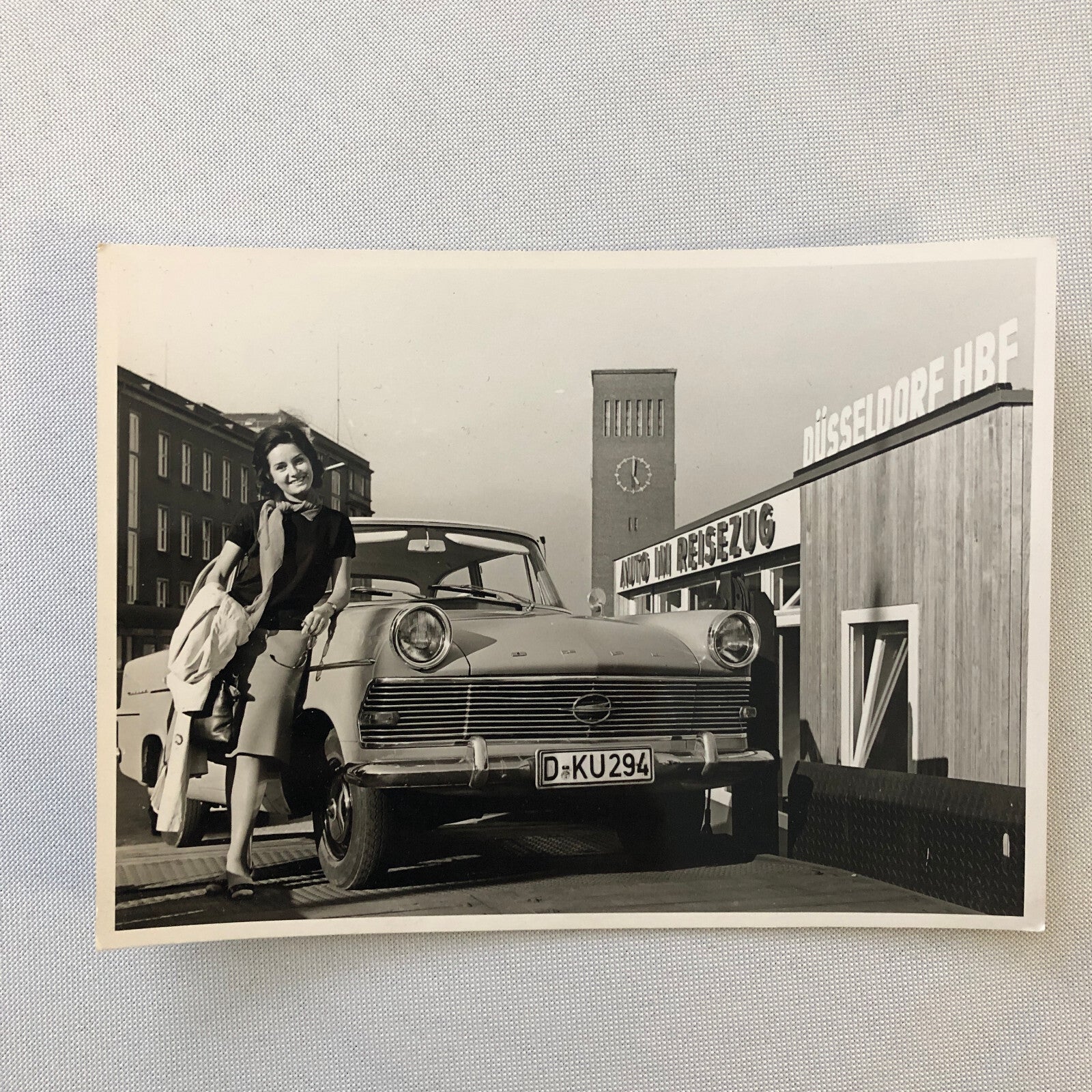 Vintage Photo Photograph Lot Woman with Opel Car - Tag AL22E1