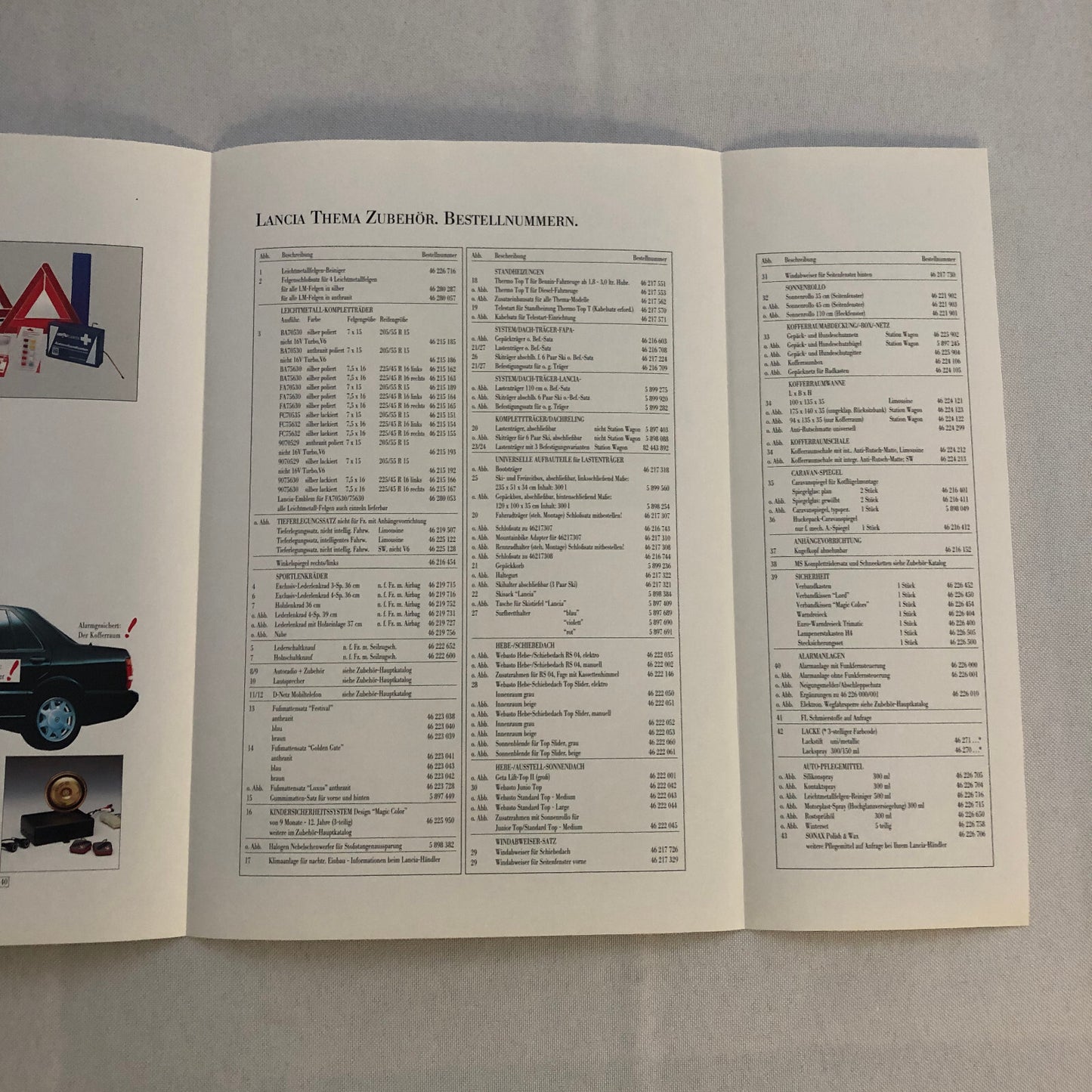Lancia Thema Factory Accessories Car Sales Brochure Catalog German Text