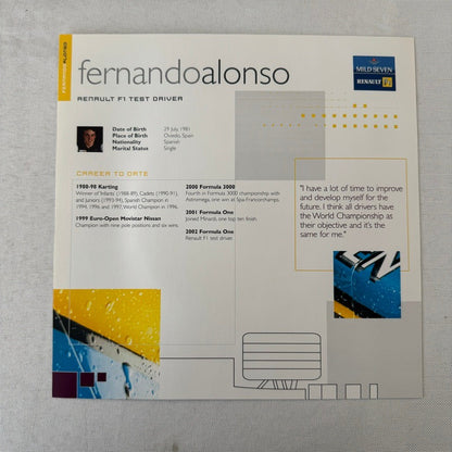 2002 Renault Mild Seven F1 Formula One Team Press Kit Brochure CD