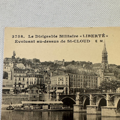 Vintage Military Zeppelin Airship Dirigible Postcard Post Card French Liberte