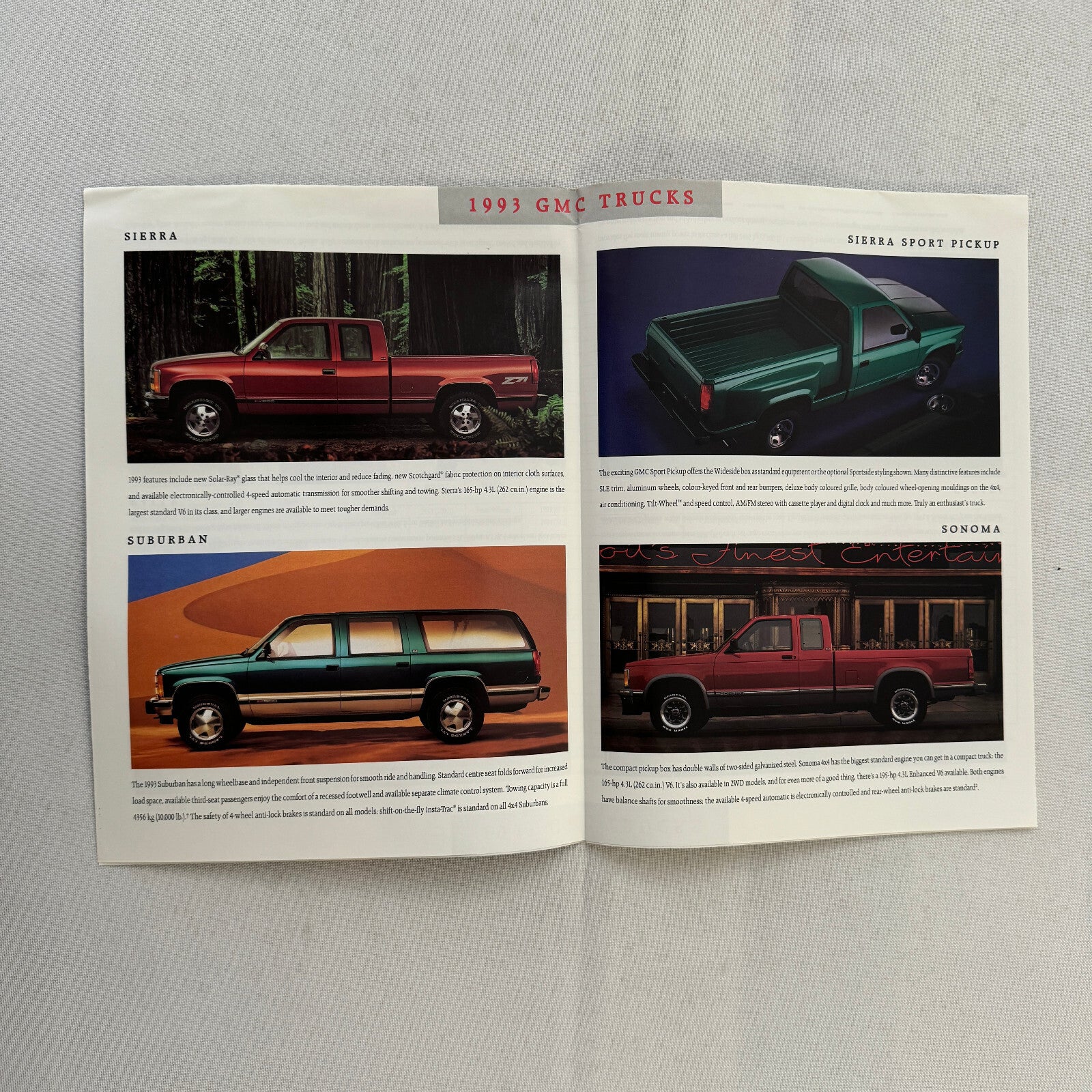 1993 GMC Truck Sales Brochure Catalog Sonoma Pickup Sierra Suburban Yukon Jimmy