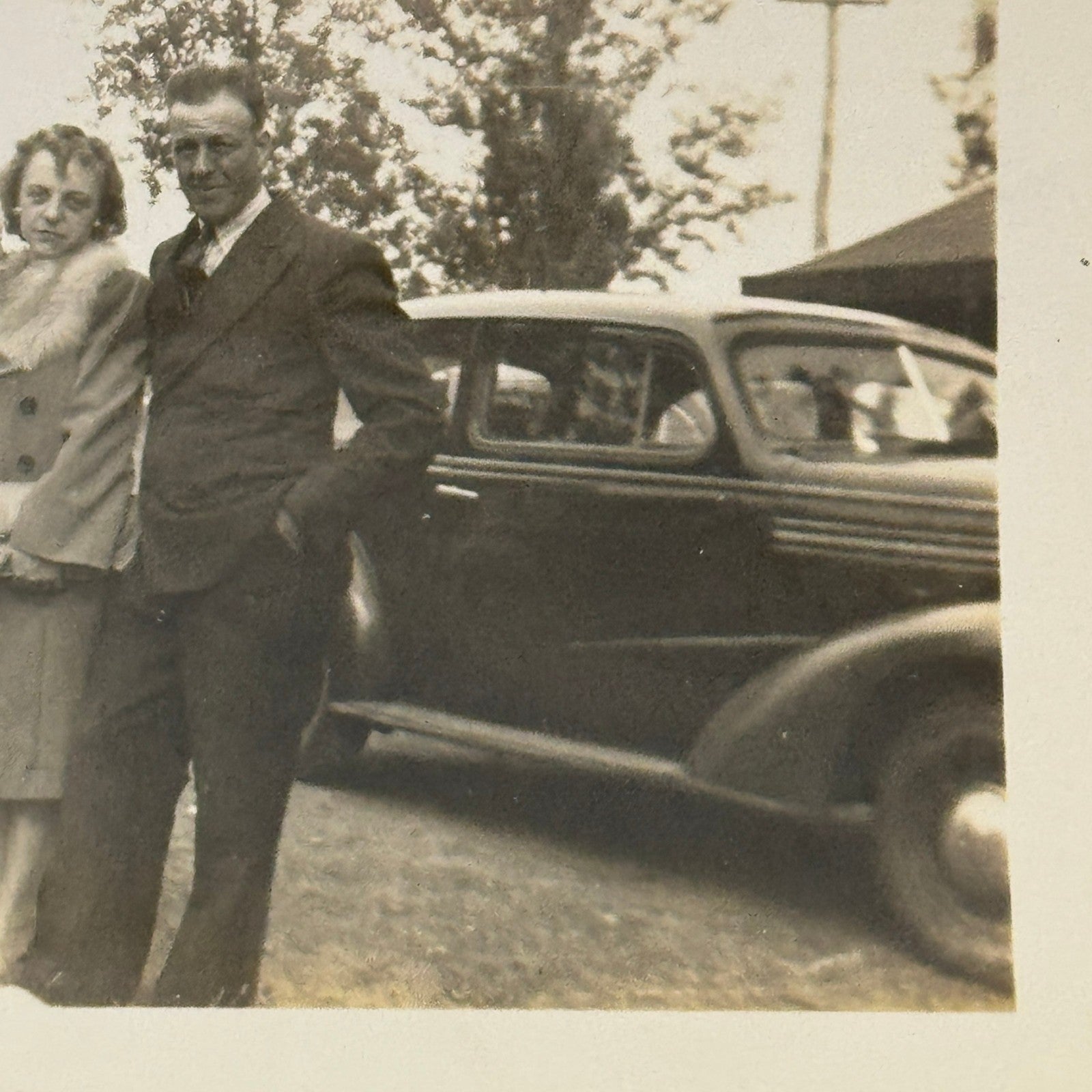 Vintage Photo Photograph Print People with Car Automobile