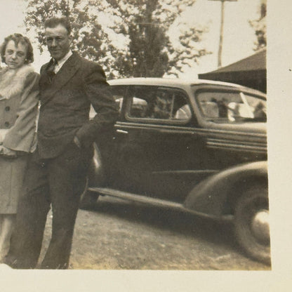 Vintage Photo Photograph Print People with Car Automobile