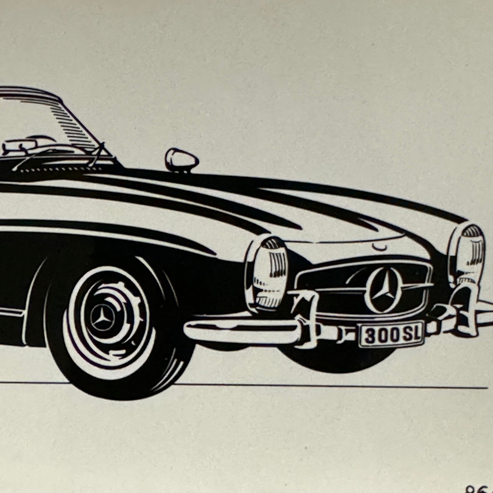 Vintage Mercedes 300SL 300 SL Roadster Convertible Photo Photograph Lot 2x