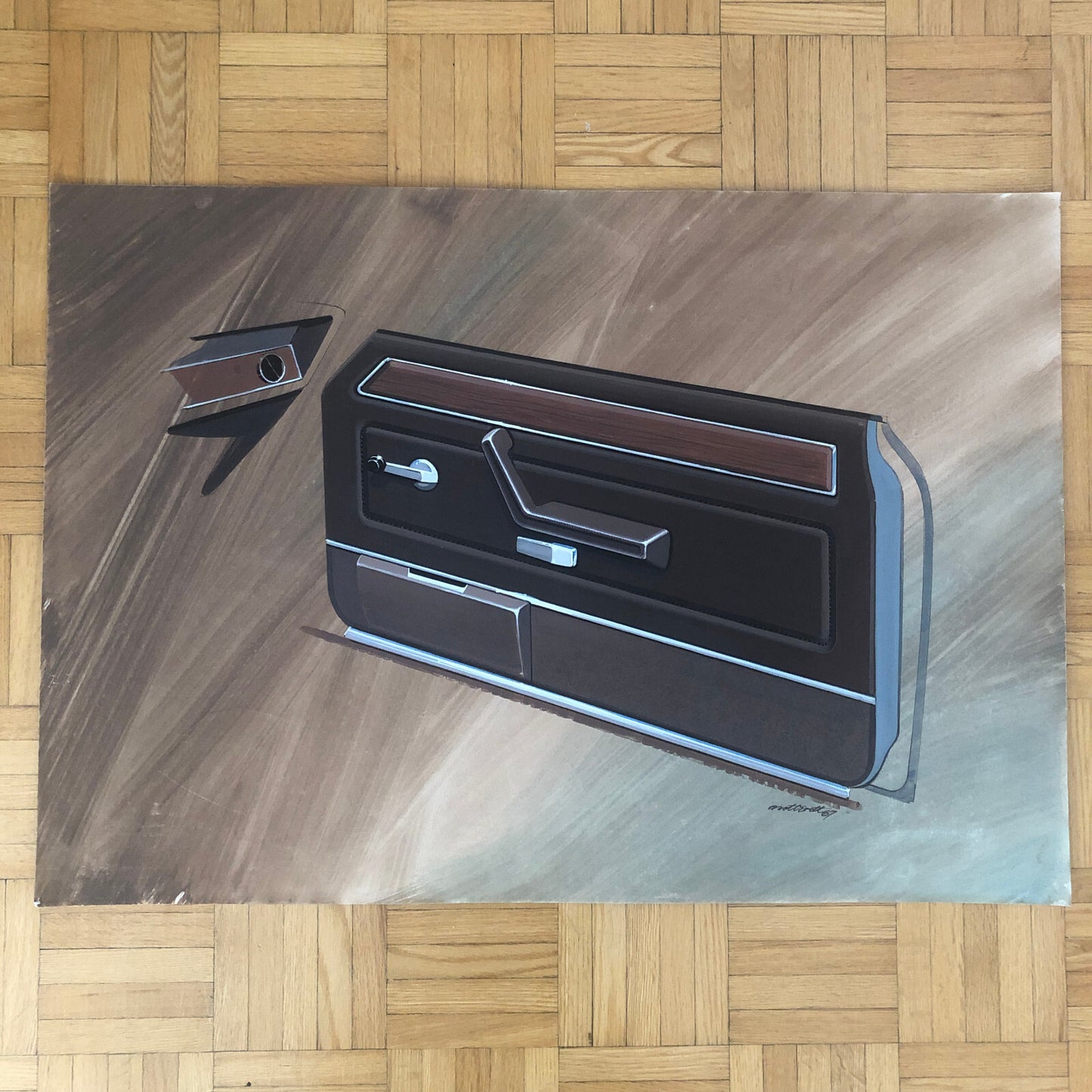 Vintage 1960s Ford Concept Car Design Sketches Lot of 10 Interior Illustrations