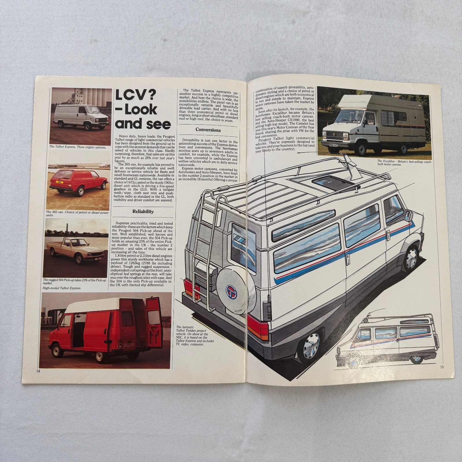 1985 Peugeot Talbot Car Sales Brochure Catalog 205 GTI 305 Rapier Minx Van