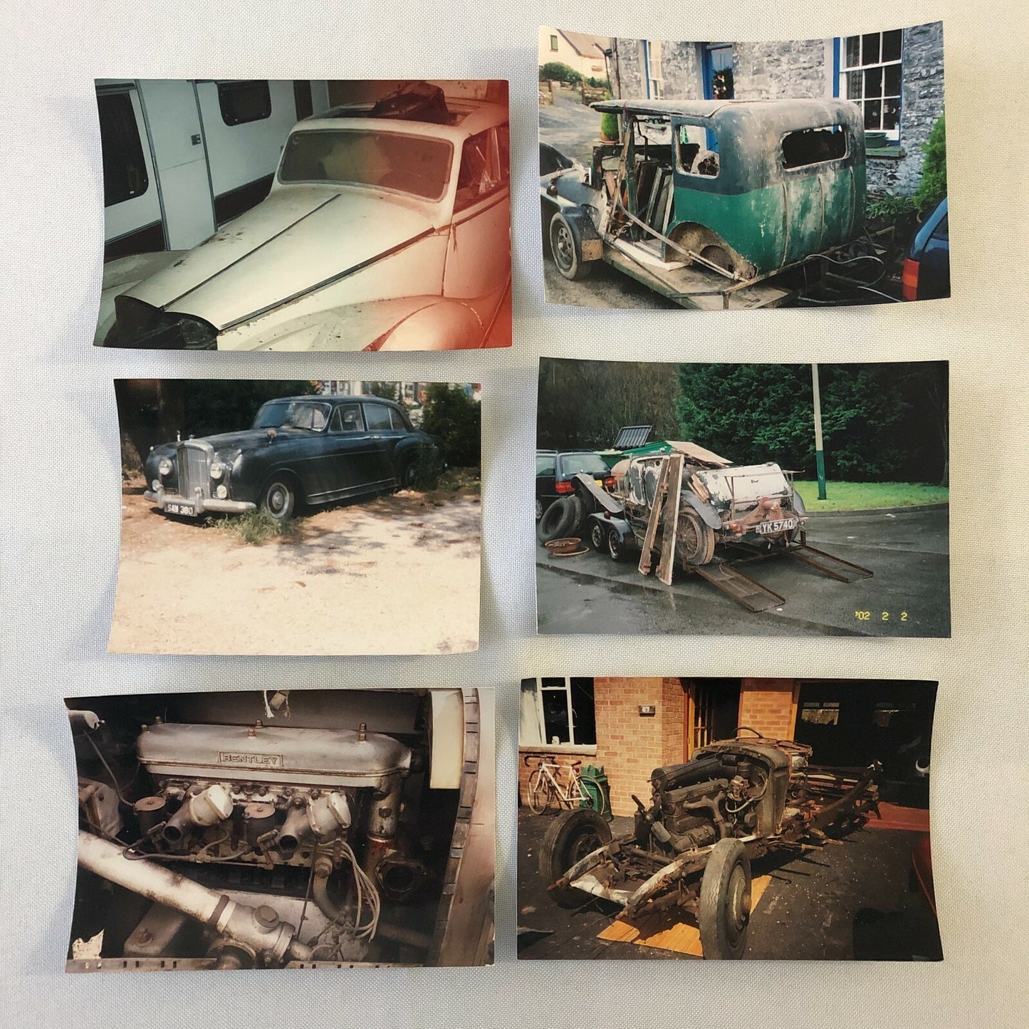 Vintage Rolls Royce Bentley Car Barn Find Junk Yard Parts Photo Print Lot of 30