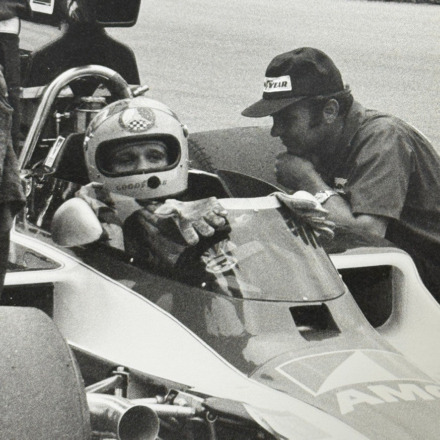 Mark Donohue Vintage Racing Photo F5000 Lola Car 1973 Modern Print