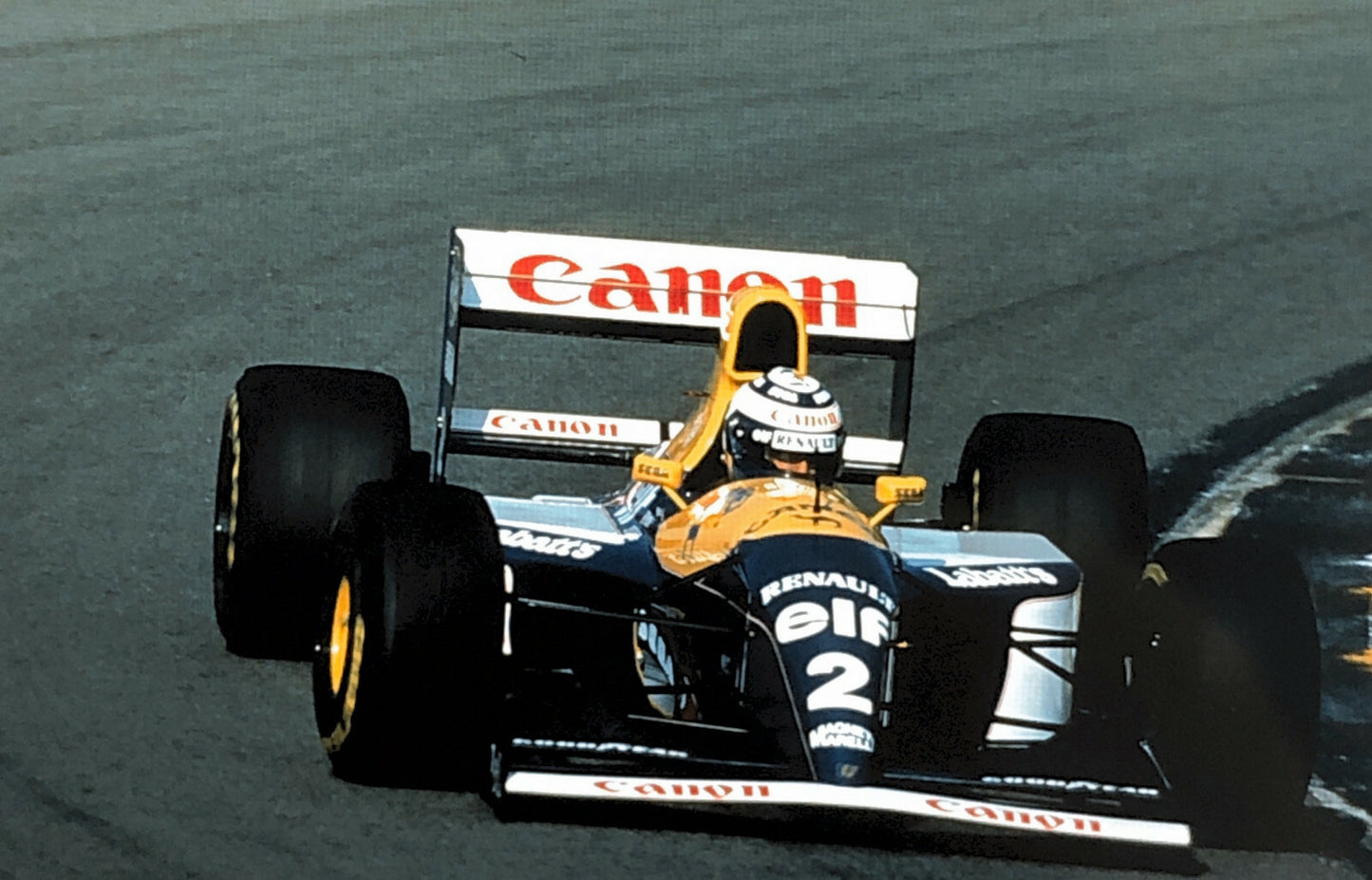 Vintage Formula One F1 Racing 35mm Slide Photo Alain Prost Williams Renault Car 