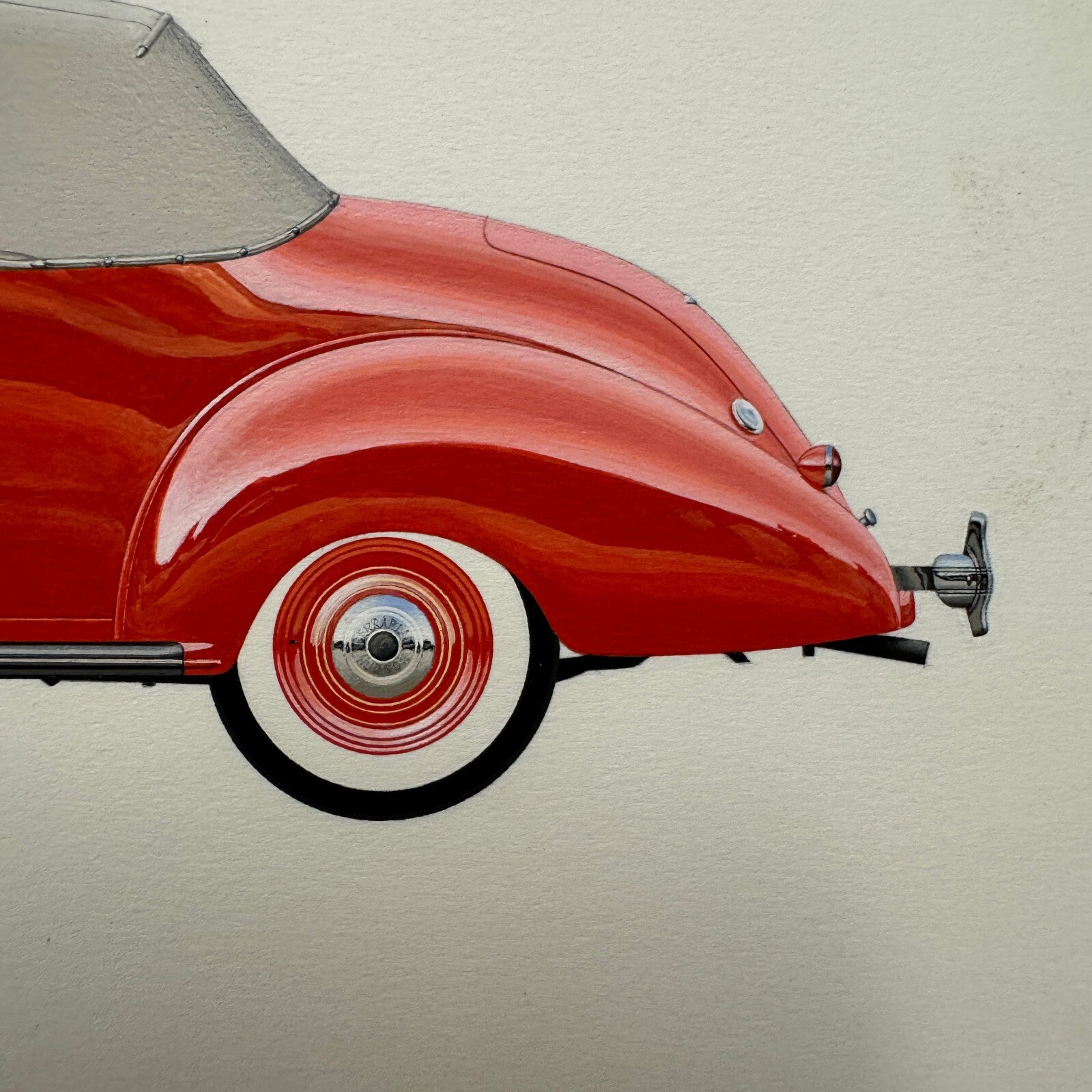 1937 Terraplane Super Convertible Automobile Illustration Art Drawing Hand Drawn