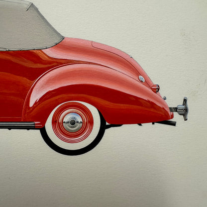 1937 Terraplane Super Convertible Automobile Illustration Art Drawing Hand Drawn