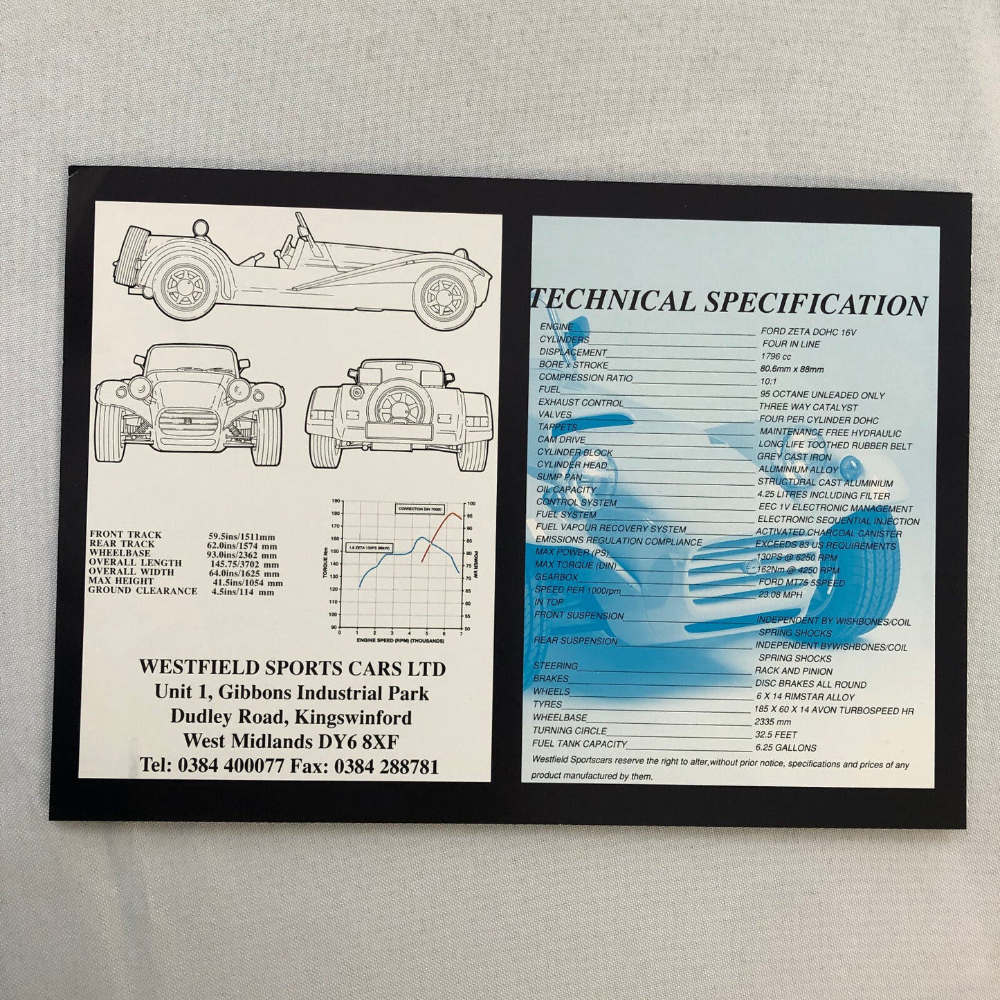 Westfield ZEi Kit Car Roadster Sales Brochure Catalog