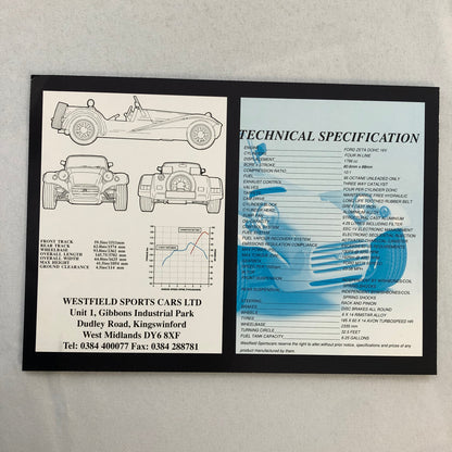 Westfield ZEi Kit Car Roadster Sales Brochure Catalog