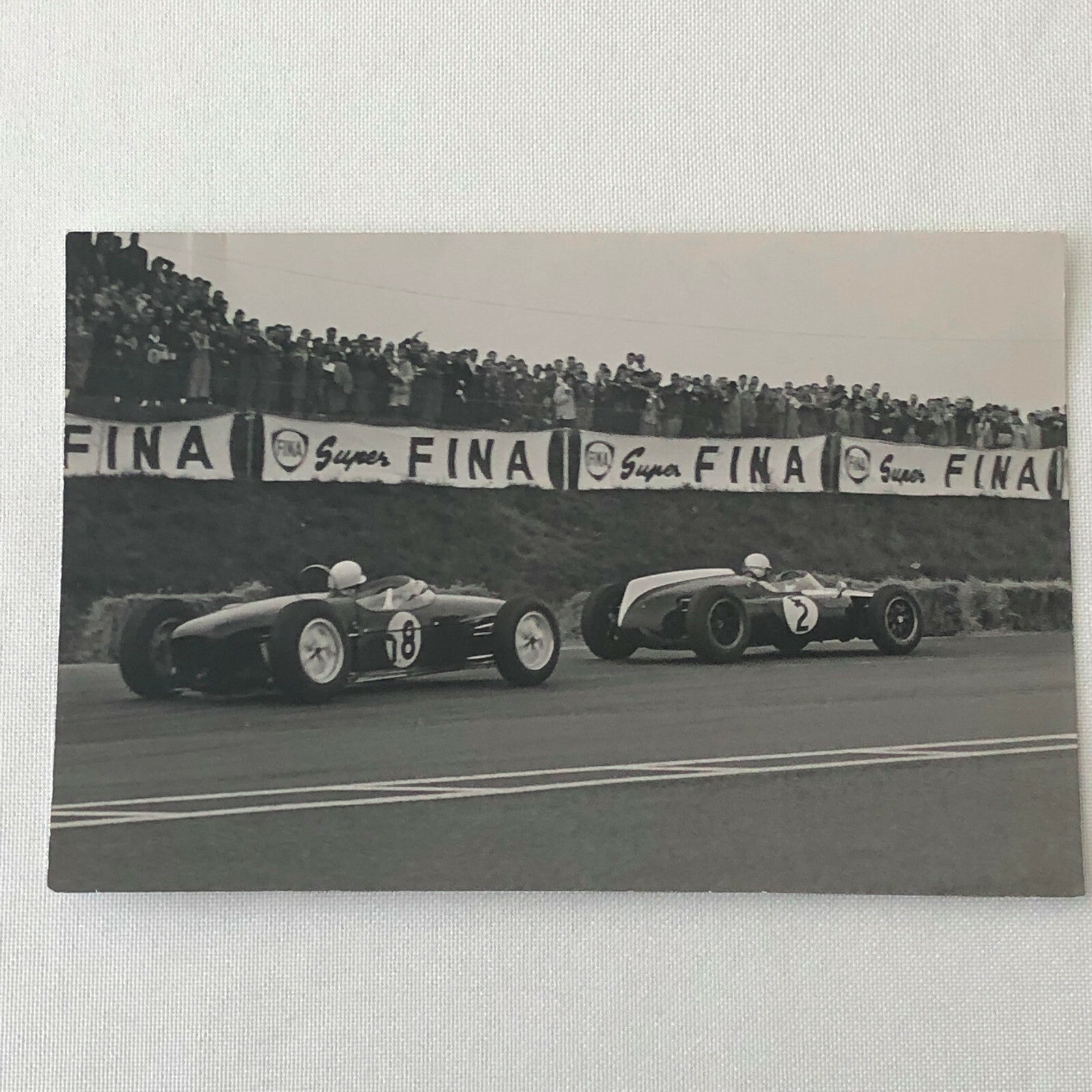 Vintage 1961 Grand Prix Racing Photo Photograph Stirling Moss Jack Brabham 