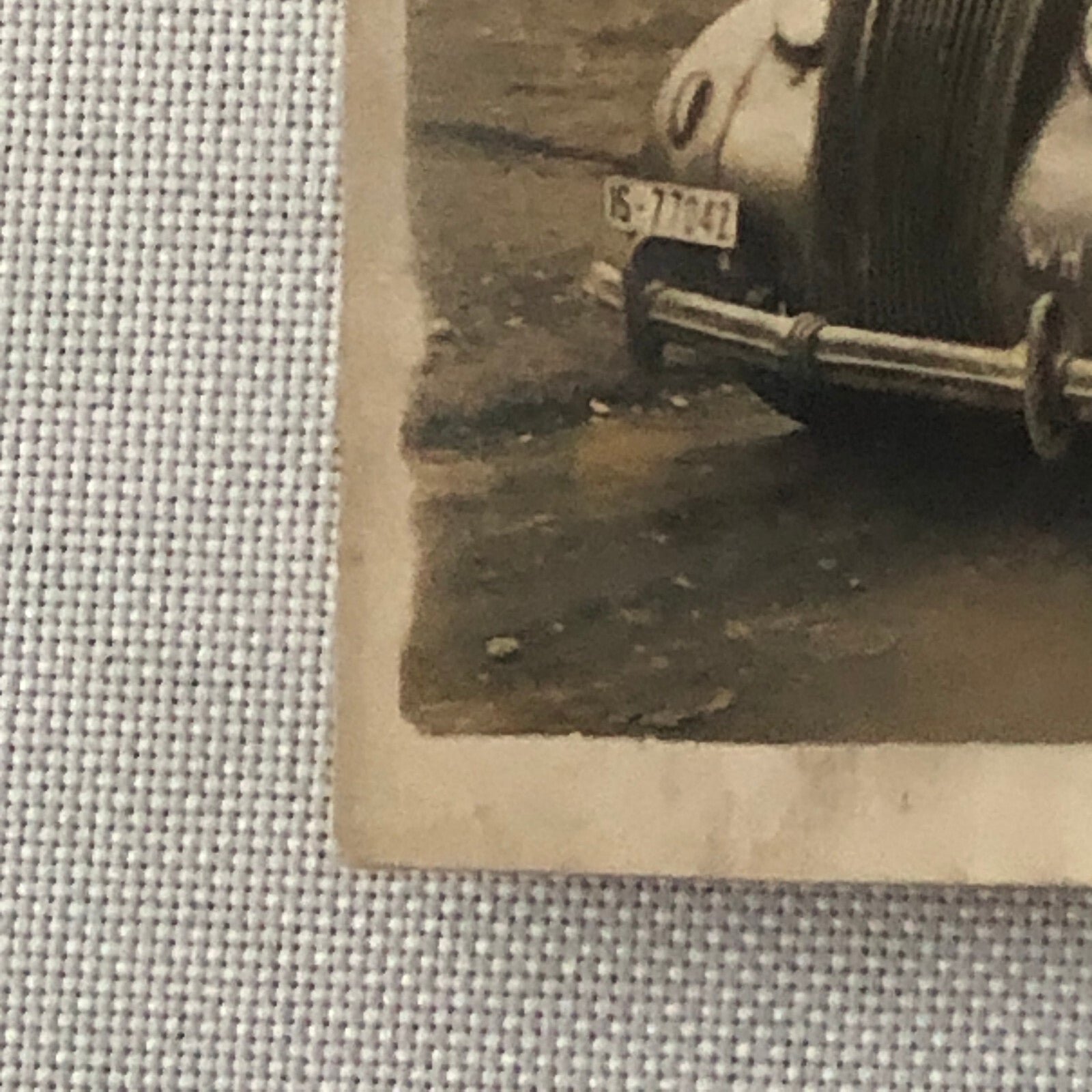 Vintage Photo Photograph Man in Military Uniform with Classic Car Tag AL22SM2