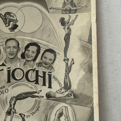 Vintage Circus Acrobat Balancing Act Photo Photograph Fiochi Sisters Paolo