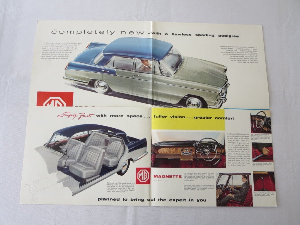 Vintage MG Magnette Mark III Sales Brochure Catalog Vintage Car Advertising 